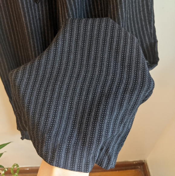 Vtg 90s Navy/Black Striped High Rise Palazzo Pants - Picture 7 of 11